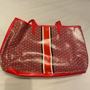 Used Tory Burch Red Tote Bag